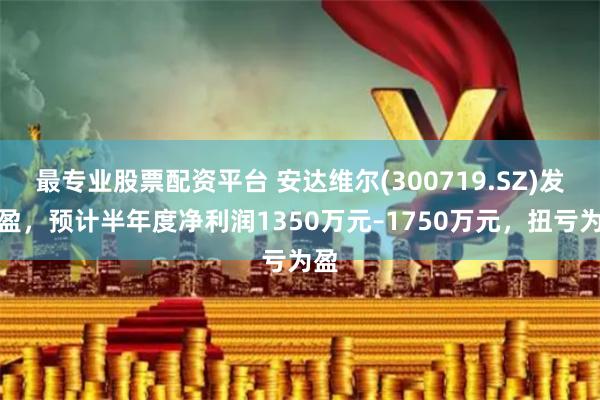 最专业股票配资平台 安达维尔(300719.SZ)发预盈，预计半年度净利润1350万元–1750万元，扭亏为盈