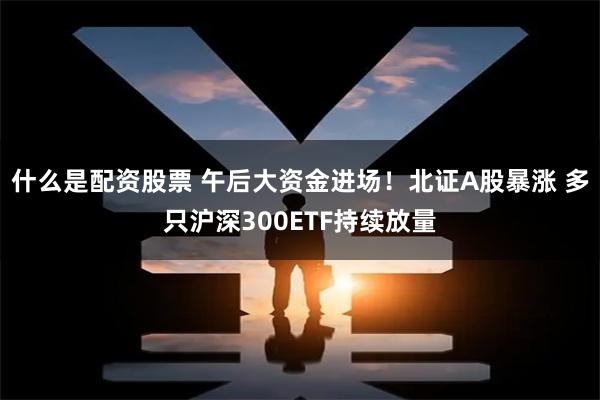 什么是配资股票 午后大资金进场！北证A股暴涨 多只沪深300ETF持续放量
