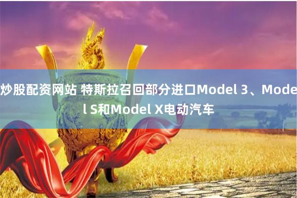 炒股配资网站 特斯拉召回部分进口Model 3、Model S和Model X电动汽车