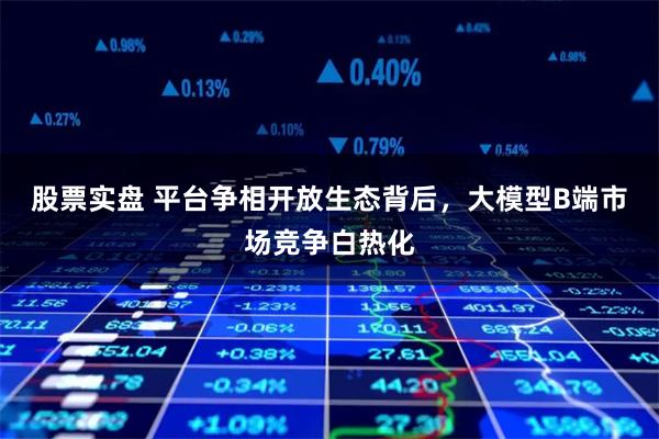 股票实盘 平台争相开放生态背后，大模型B端市场竞争白热化