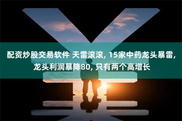 配资炒股交易软件 天雷滚滚, 15家中药龙头暴雷, 龙头利润暴降80, 只有两个高增长